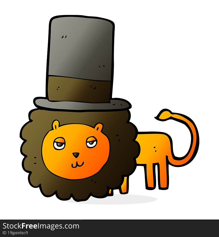 cartoon lion in top hat