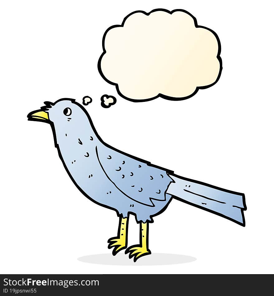 Cartoon Crow With Thought Bubble