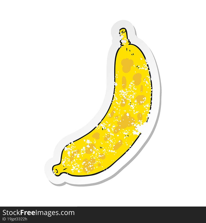 retro distressed sticker of a cartoon banana