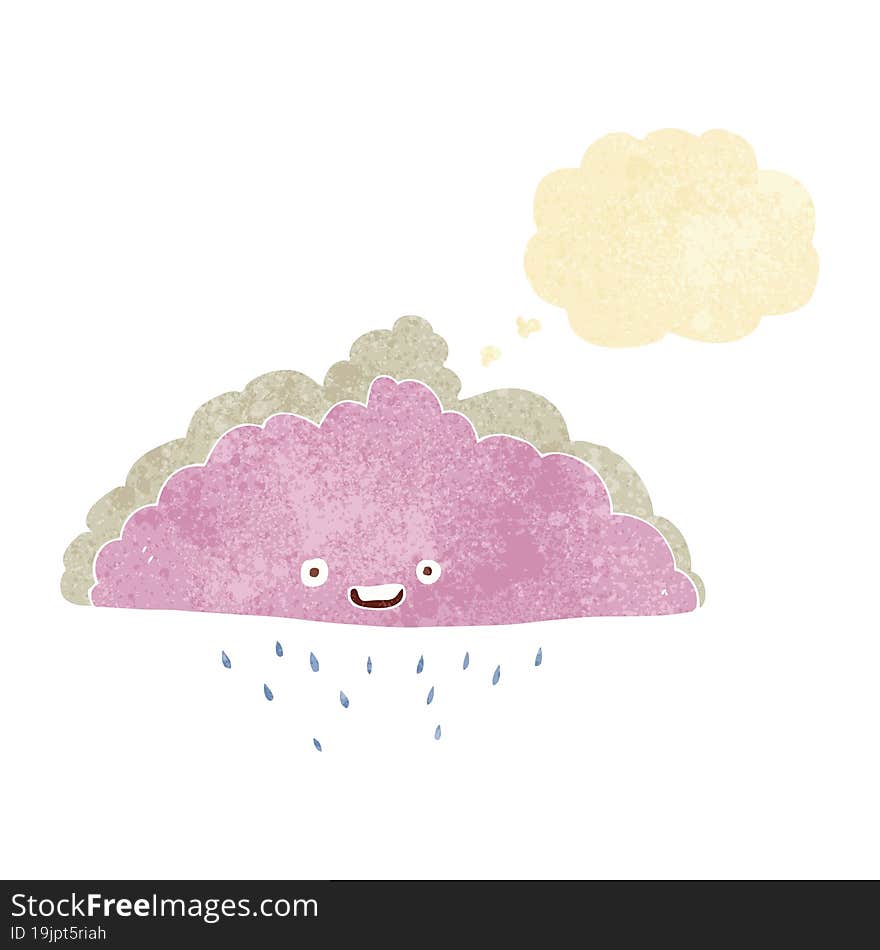 Cartoon Rain Cloud With Thought Bubble