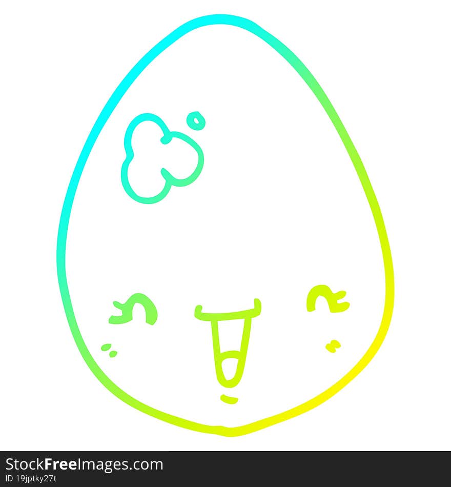 cold gradient line drawing cartoon egg