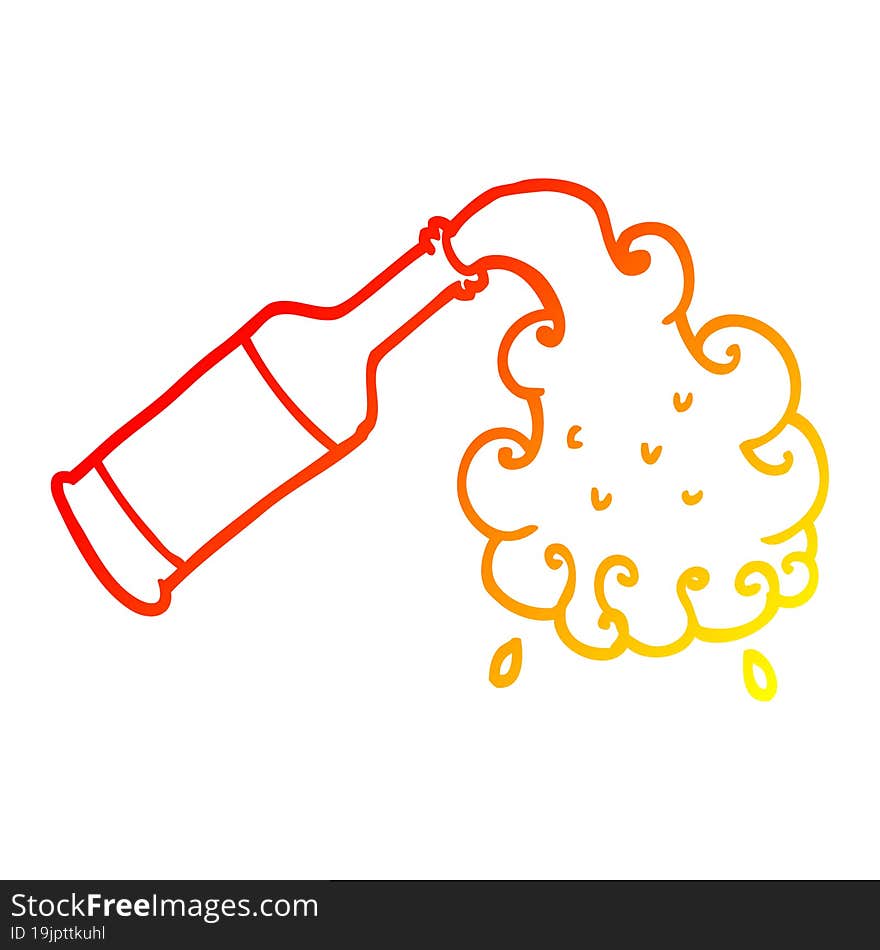 warm gradient line drawing cartoon beer pouring