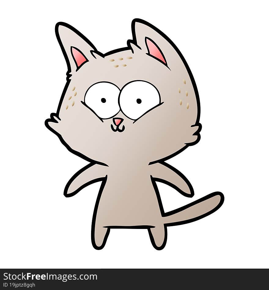 happy cartoon cat. happy cartoon cat