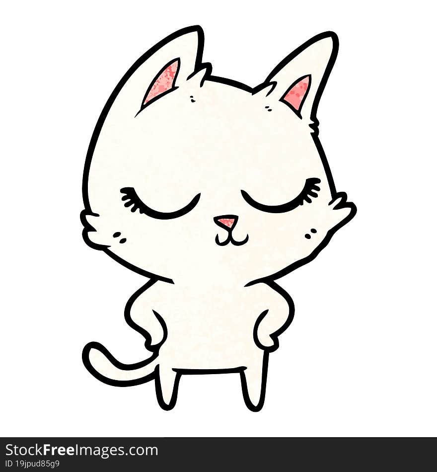 calm cartoon cat. calm cartoon cat