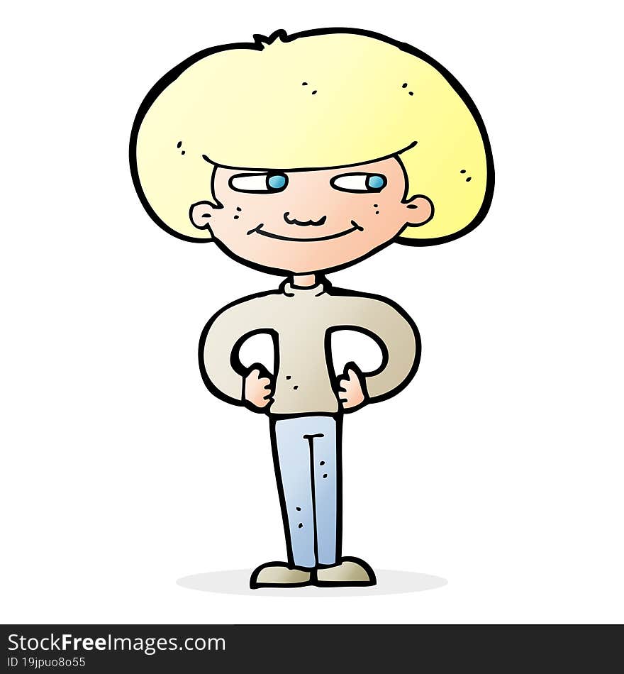 Cartoon Boy With Hands On Hips