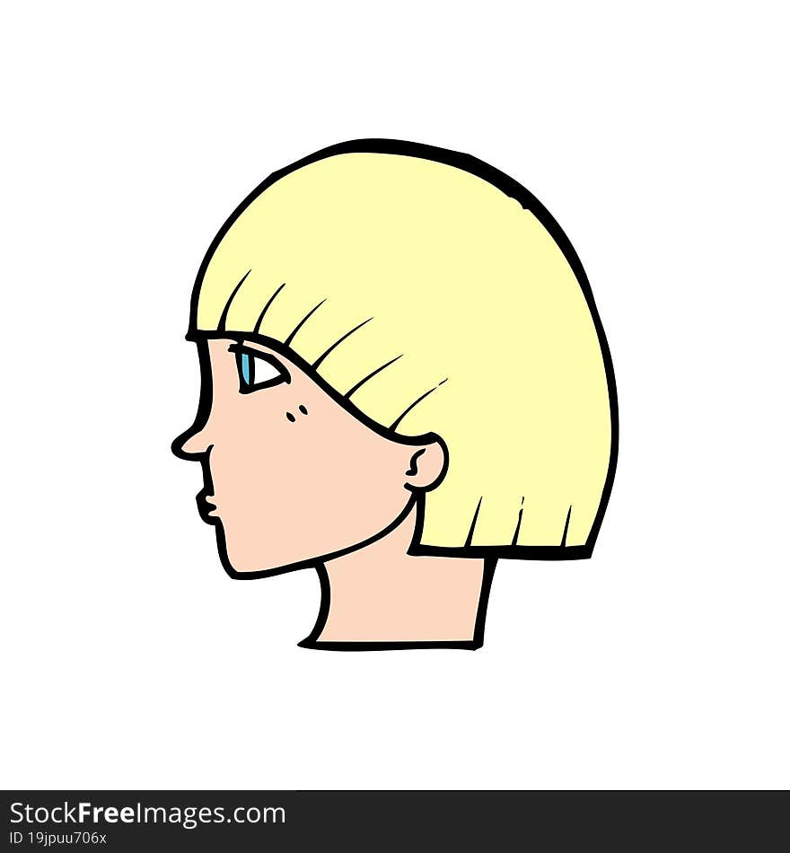 cartoon side profile face