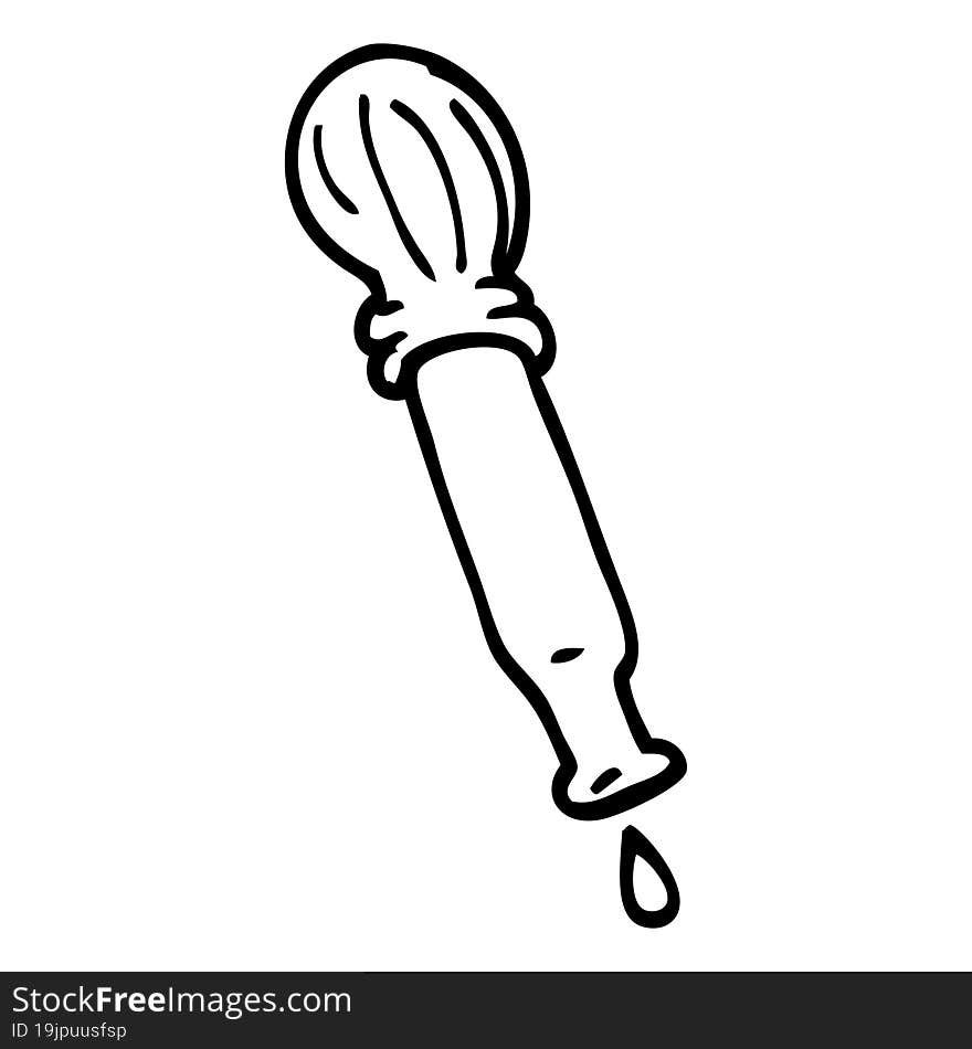 Line Drawing Cartoon Dripping Pipette