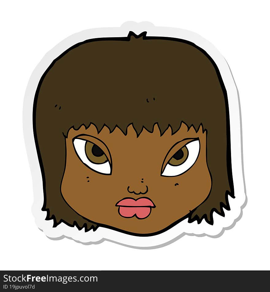 Sticker Of A Cartoon Annoyed Face