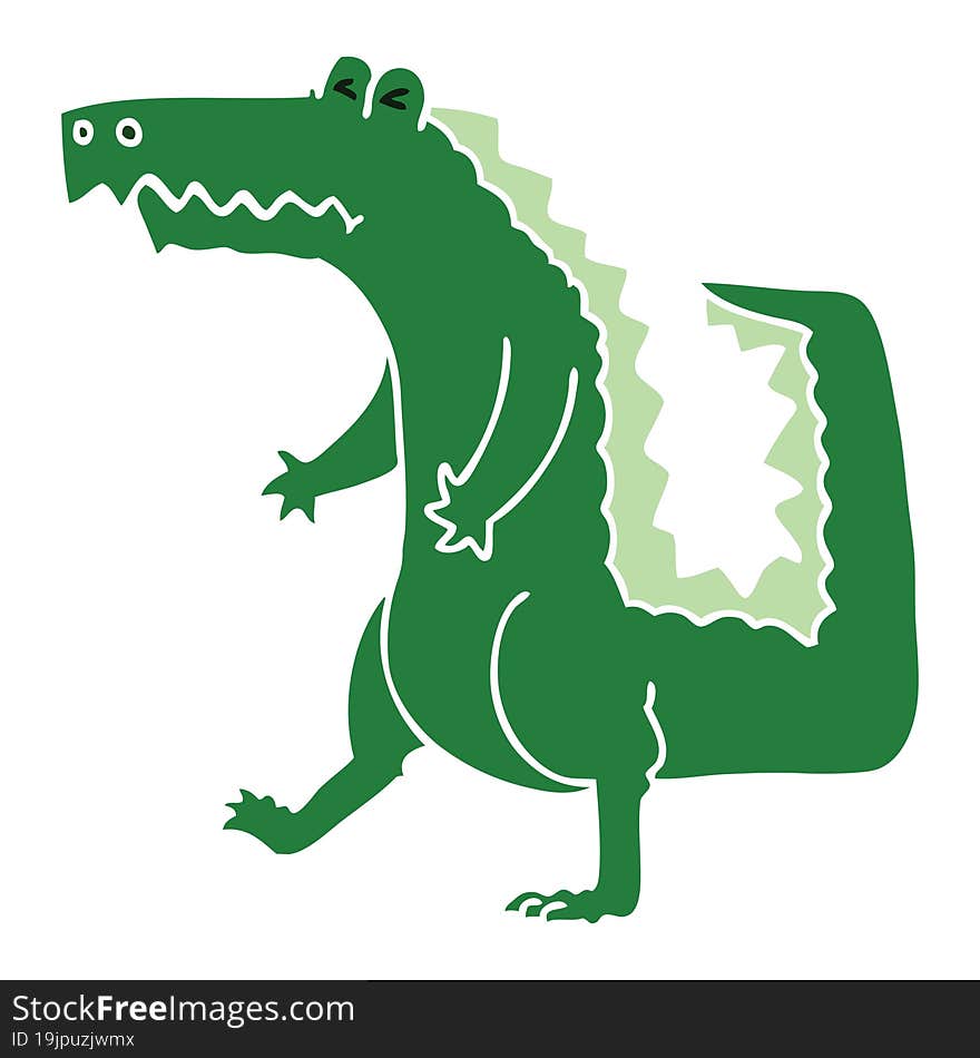 quirky hand drawn cartoon crocodile