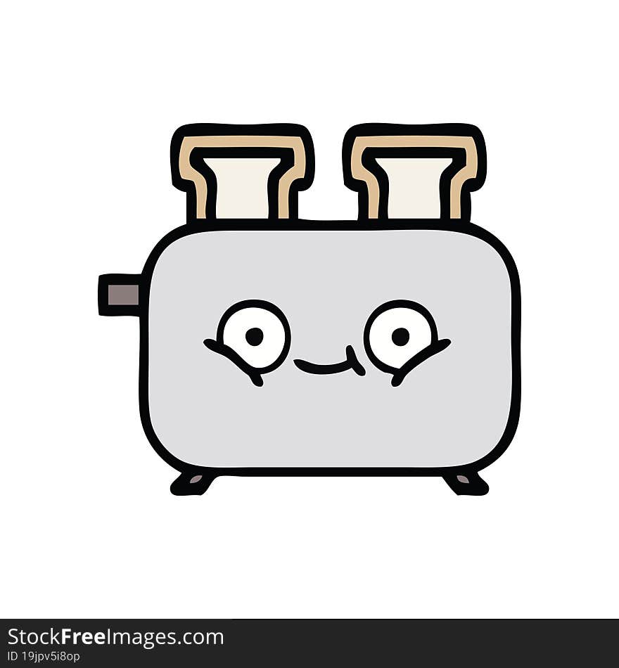 cute cartoon of a of a toaster. cute cartoon of a of a toaster