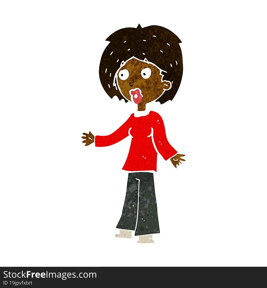 cartoon surprised woman