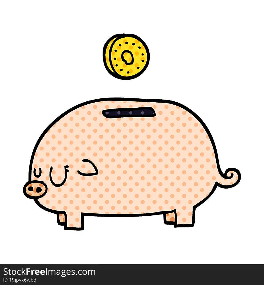 Cartoon Doodle Piggy Bank