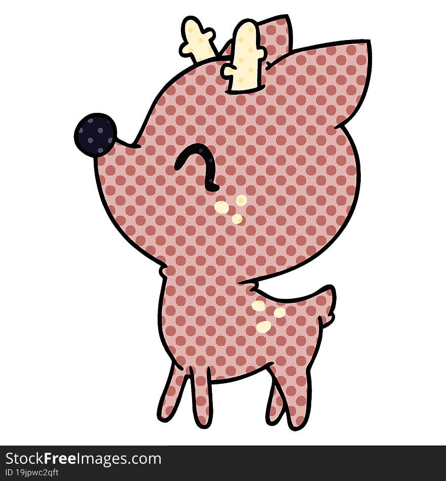 Cartoon Of  Kawaii Cute Deer