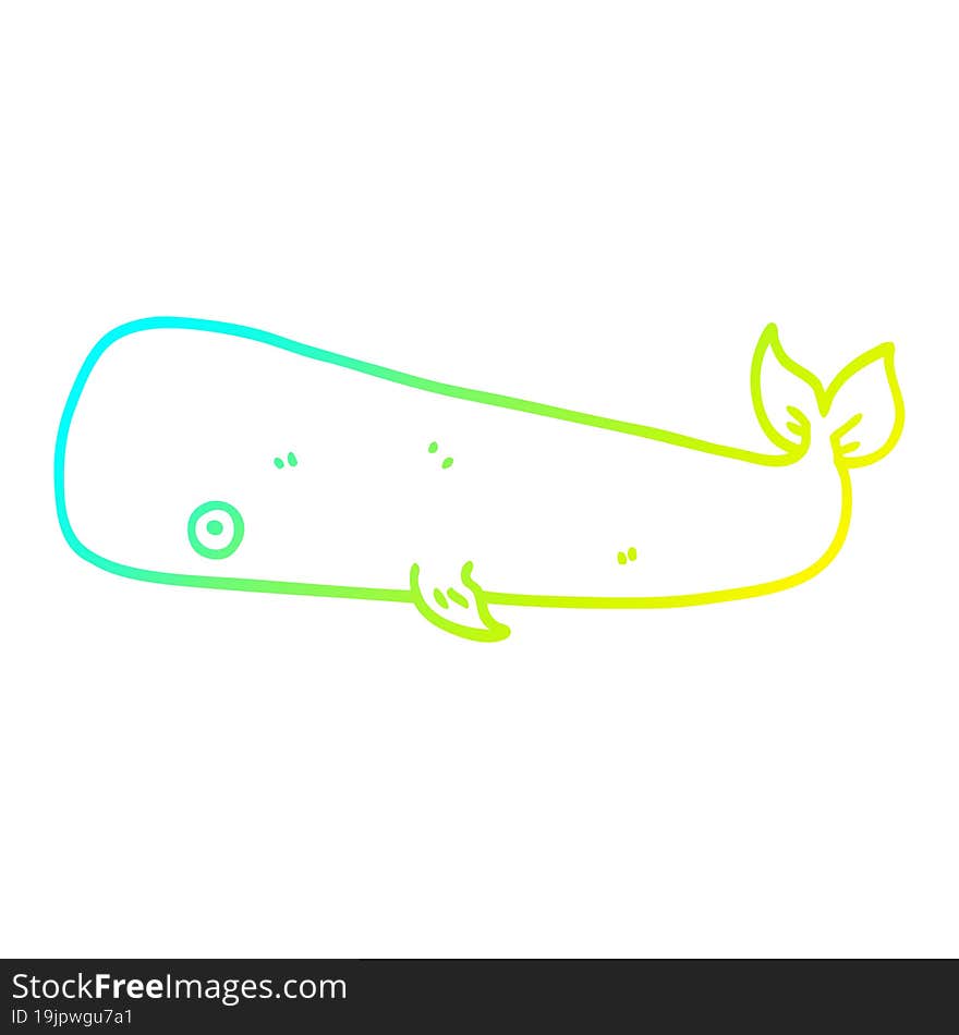 cold gradient line drawing cartoon whale