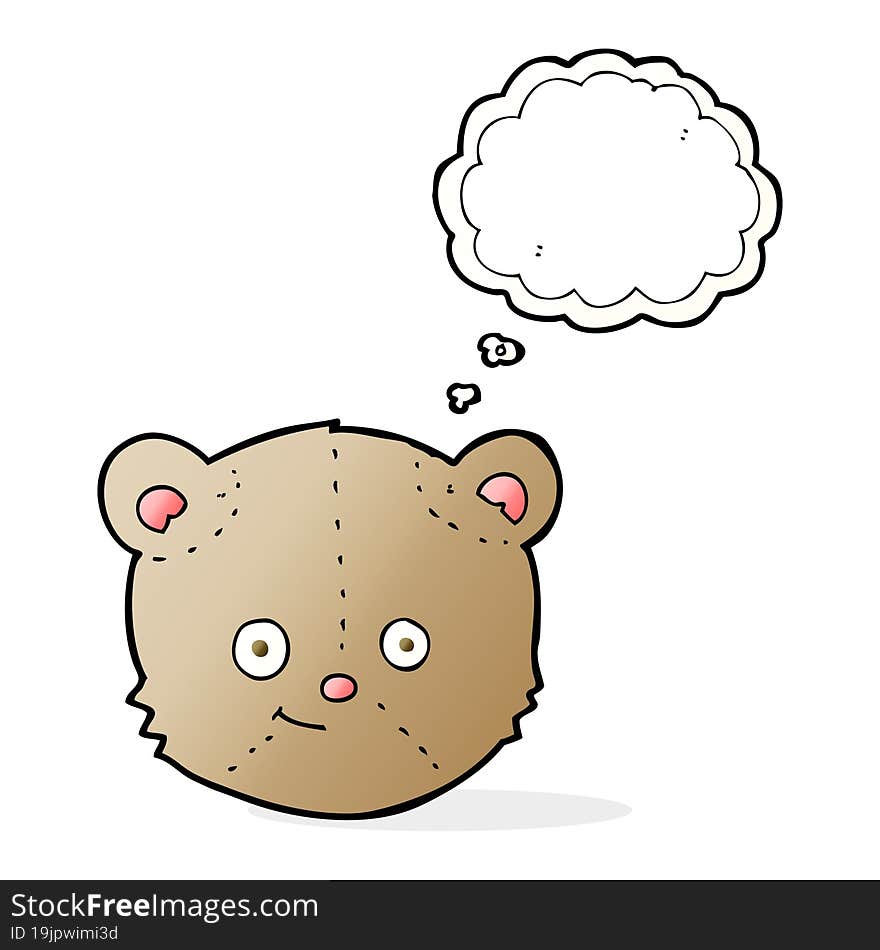 cartoon teddy bear head with thought bubble