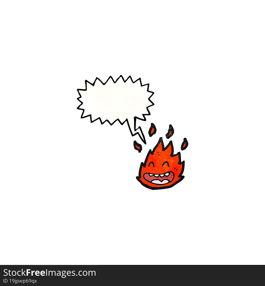 cartoon happy little fire