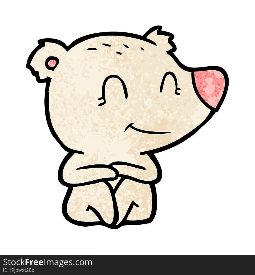 smiling polar bear cartoon. smiling polar bear cartoon