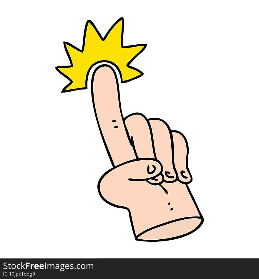 pointing finger hand drawn quirky cartoon of a. pointing finger hand drawn quirky cartoon of a