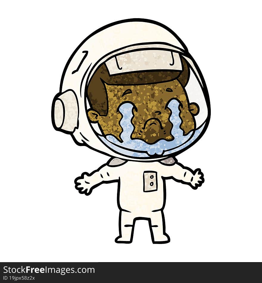 cartoon crying astronaut. cartoon crying astronaut