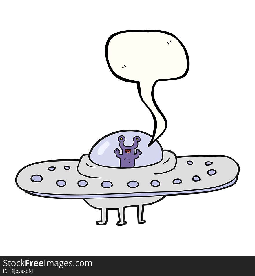 speech bubble cartoon flying saucer