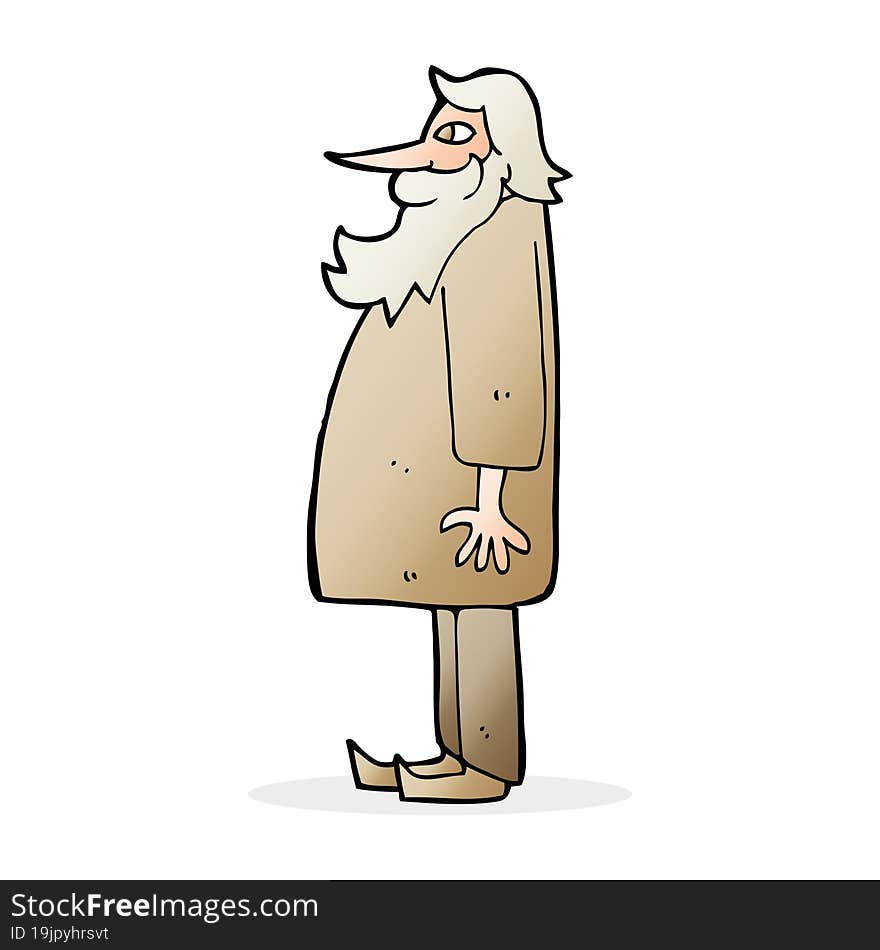 cartoon bearded old man