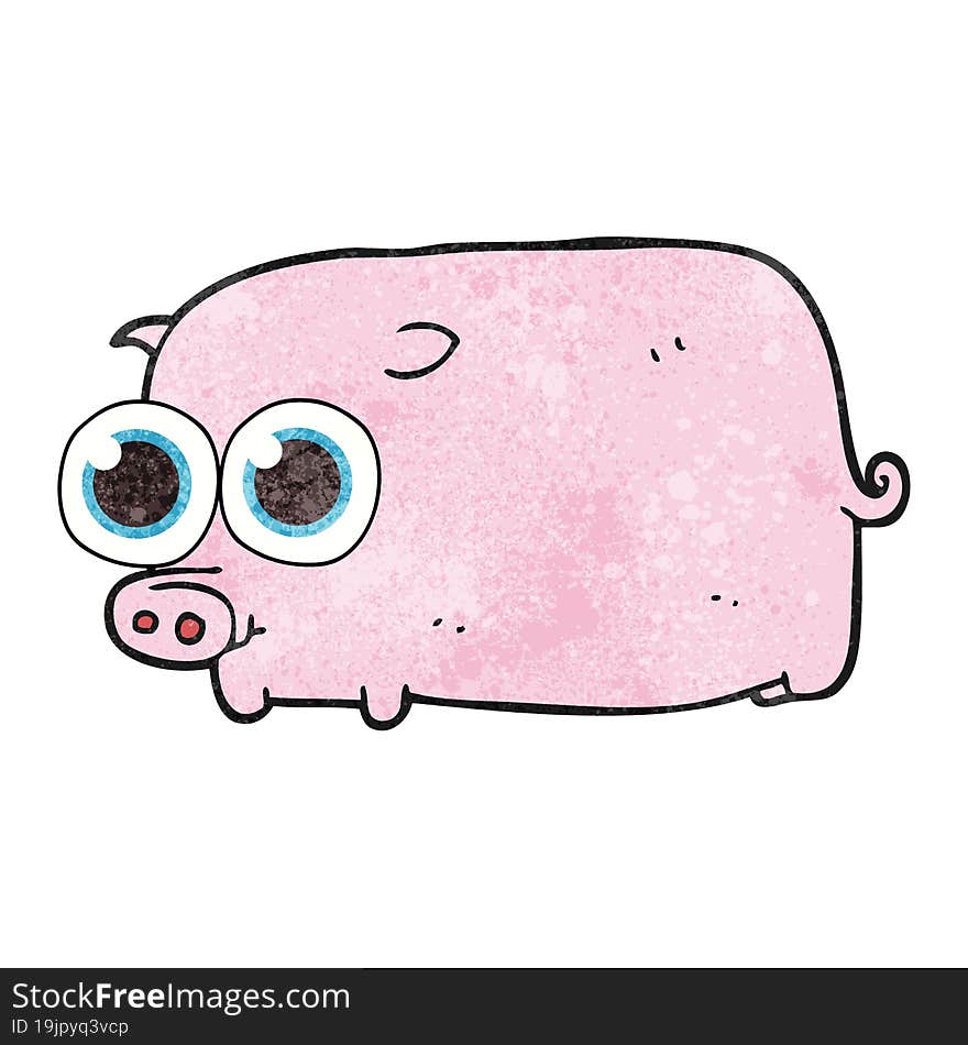 textured cartoon piglet with big pretty eyes