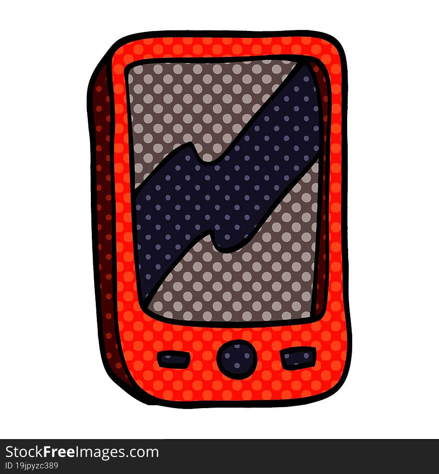 cartoon doodle of a red mobile phone