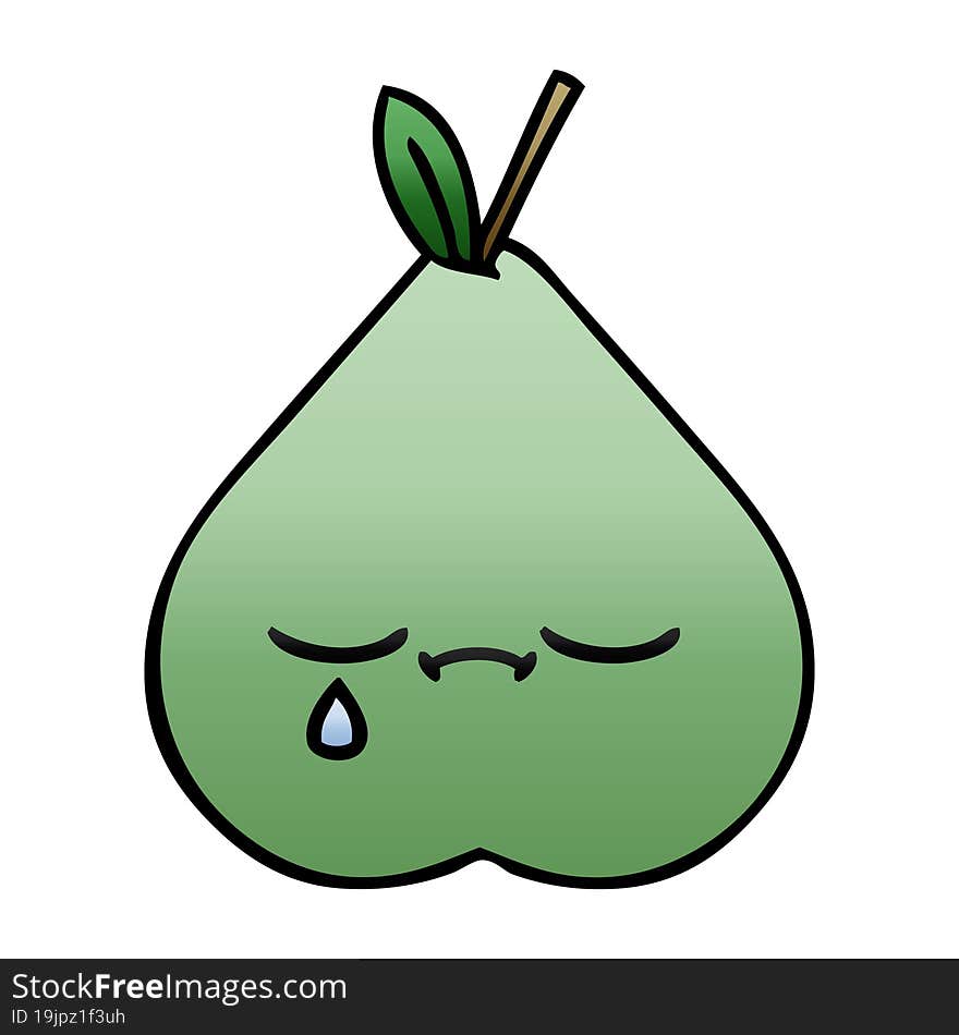 gradient shaded cartoon of a green pear