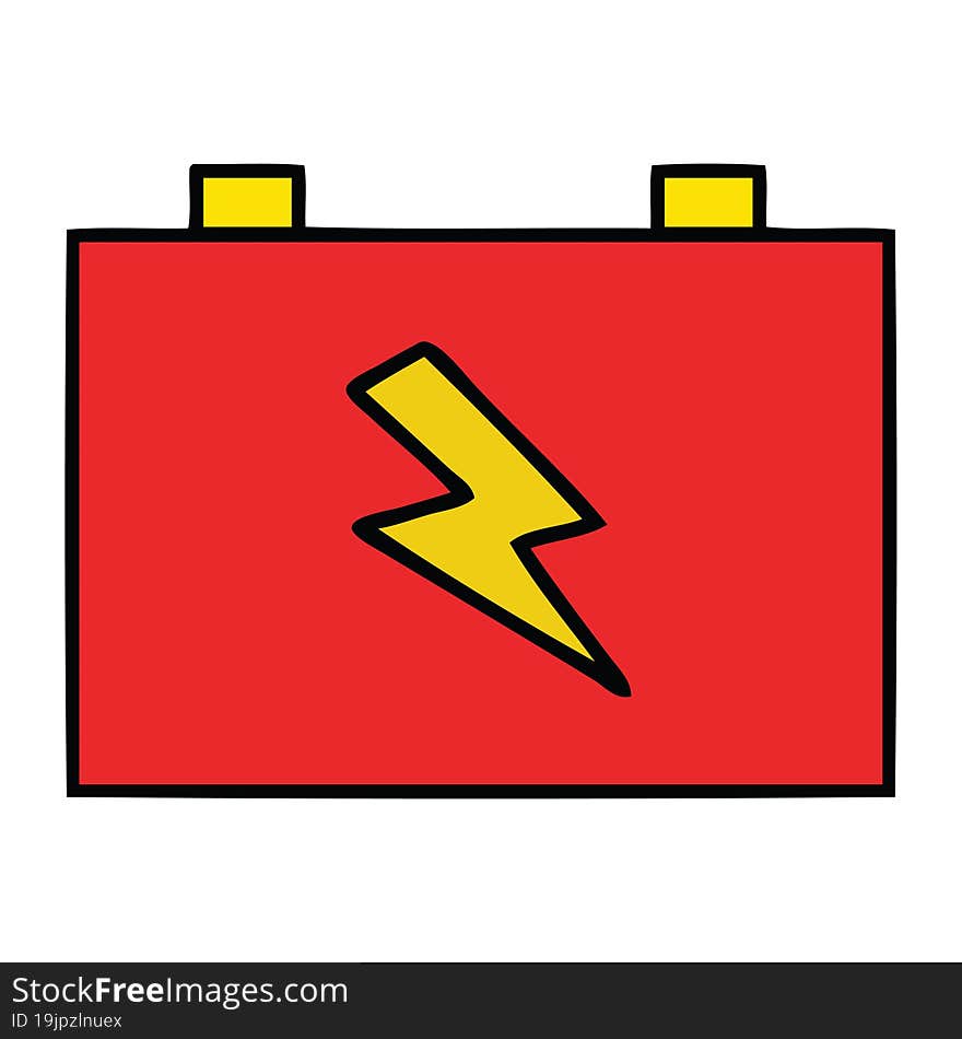 cute cartoon of a car battery. cute cartoon of a car battery