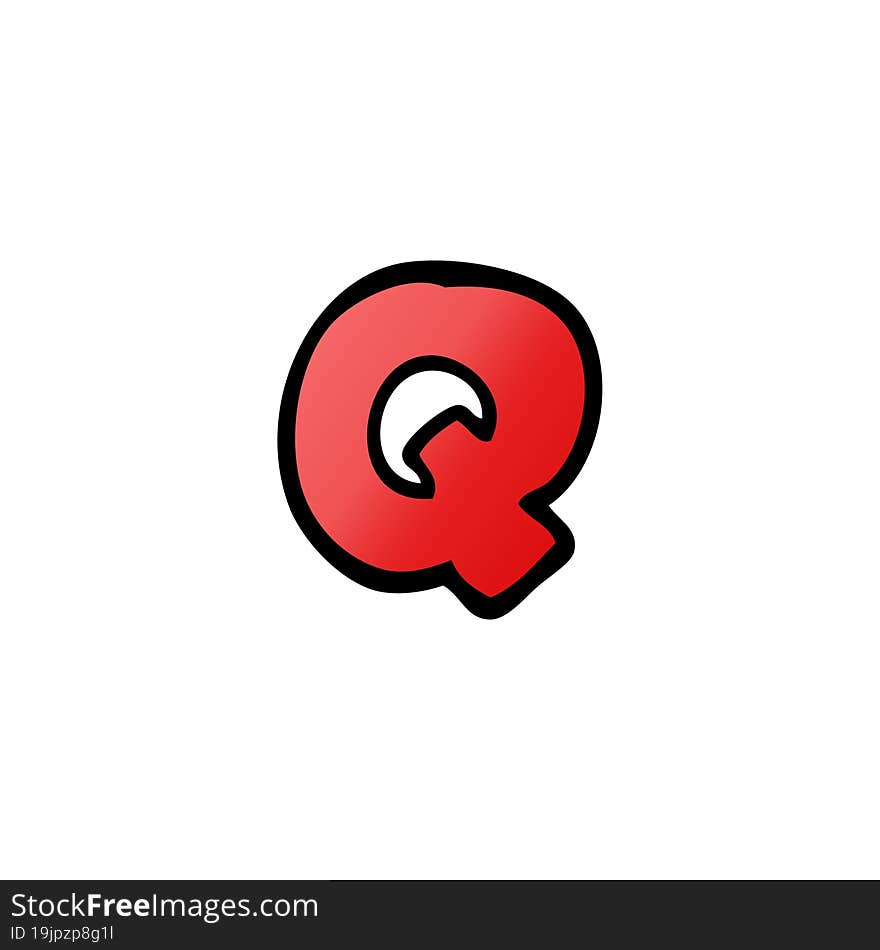 cartoon doodle letter q