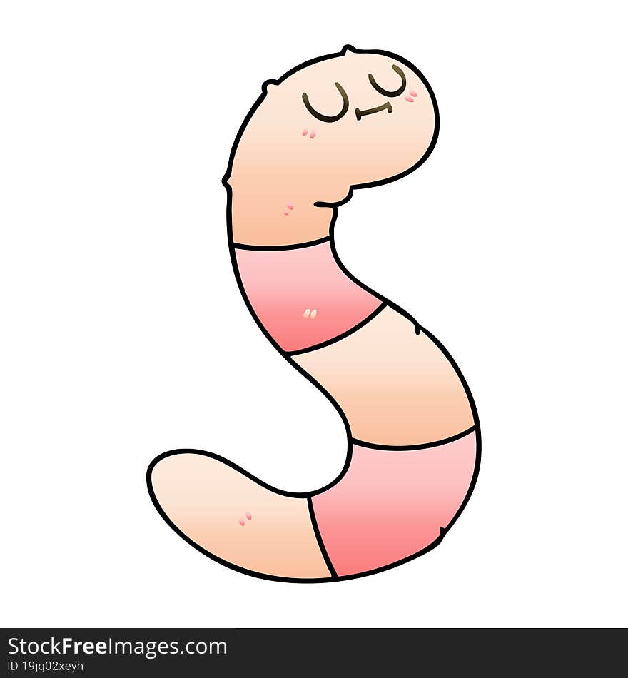 Quirky Gradient Shaded Cartoon Worm