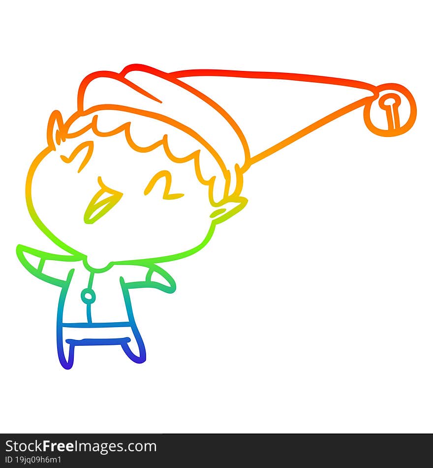 rainbow gradient line drawing happy christmas elf