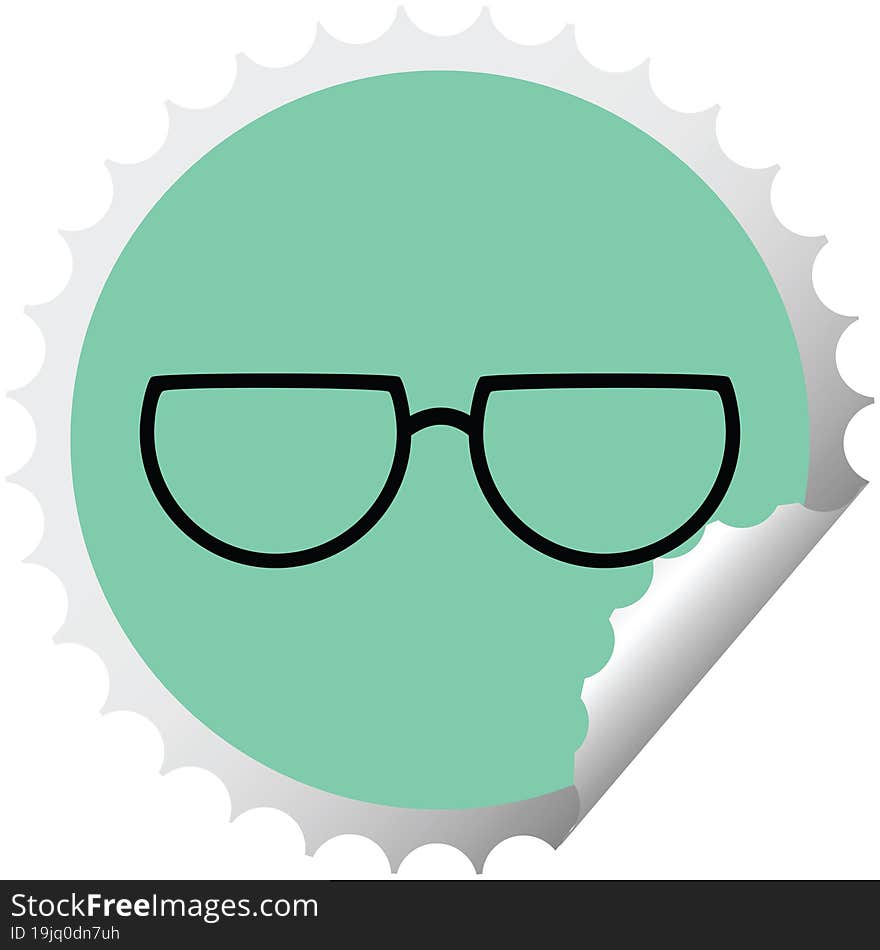 Spectacles Round Sticker Stamp