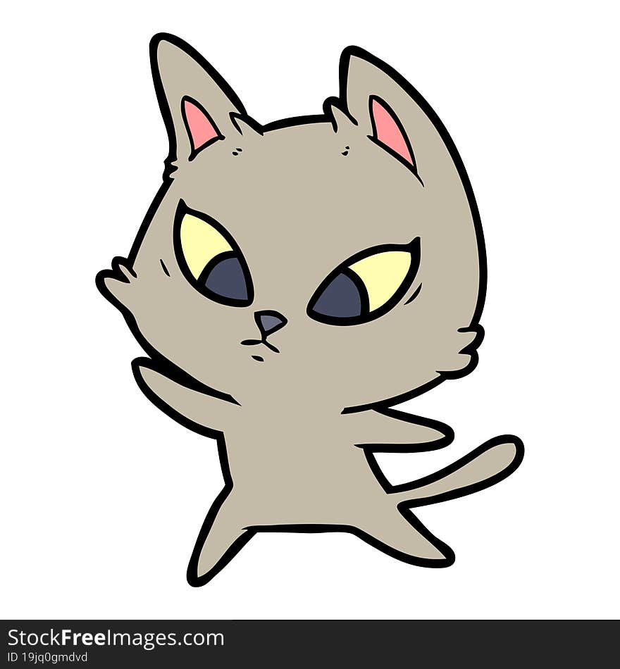 confused cartoon cat. confused cartoon cat