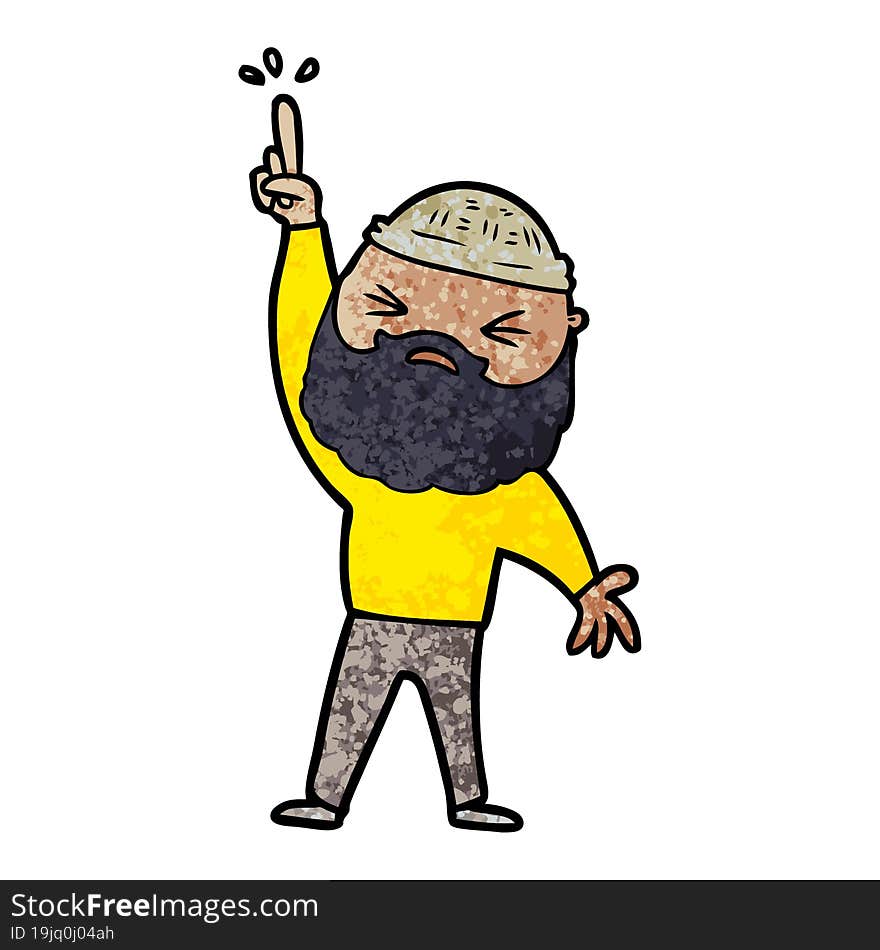 cartoon man with beard. cartoon man with beard