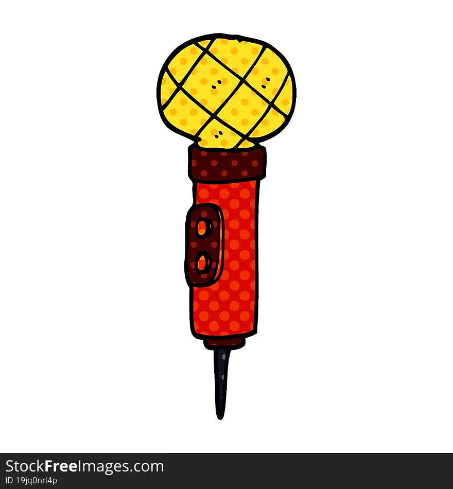 Cartoon Doodle Gold Microphone