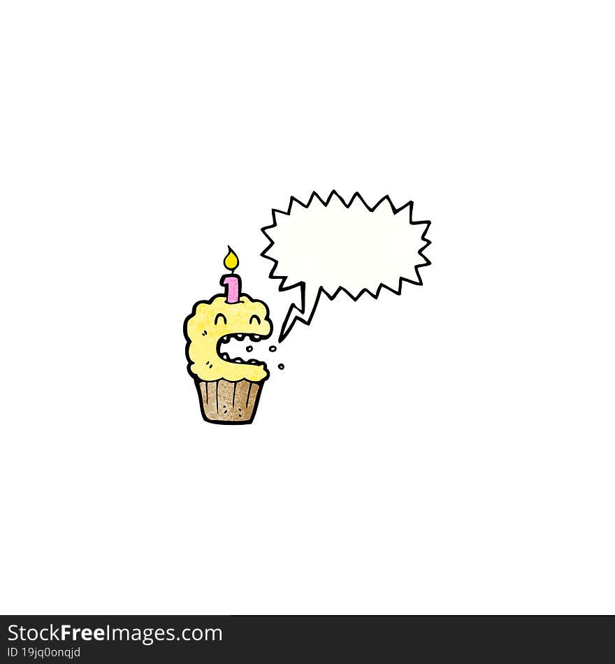 Shouting Cupcake Cartoon