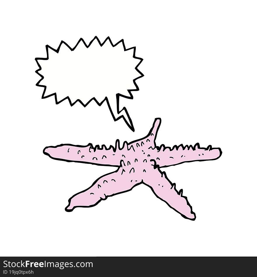 Cartoon Starfish With Speech Bubble