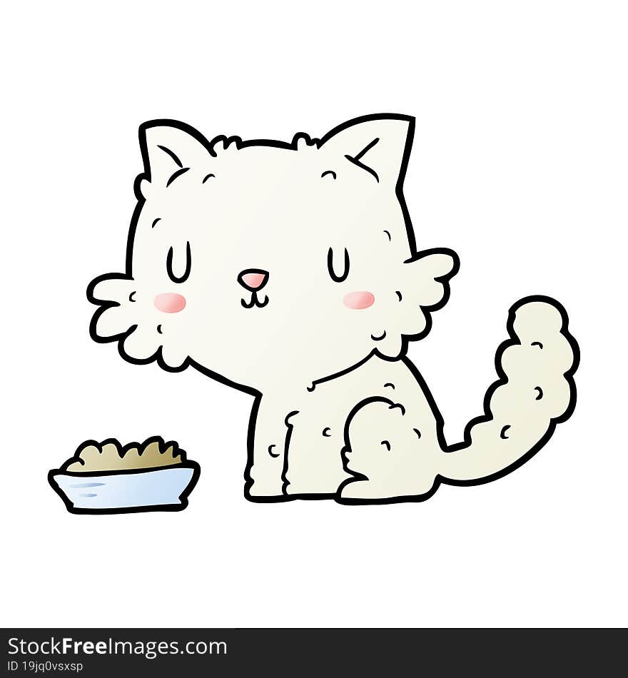 cute cartoon cat and food. cute cartoon cat and food