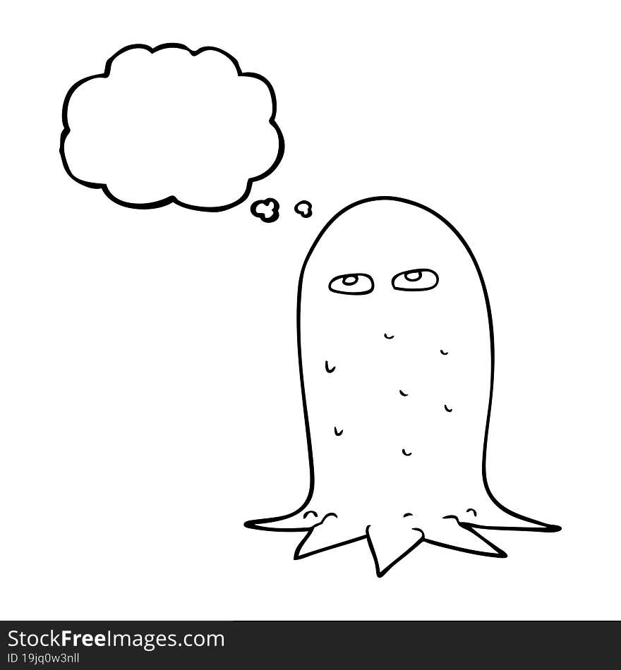 freehand drawn thought bubble cartoon halloween ghost