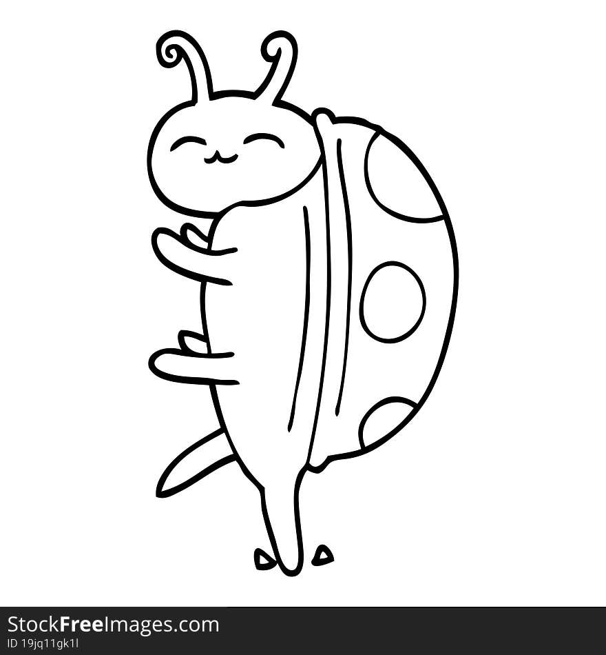 cute line drawing cartoon ladybug