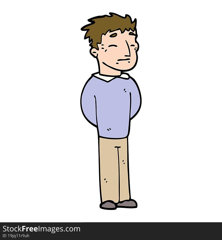 hand drawn doodle style cartoon man standing