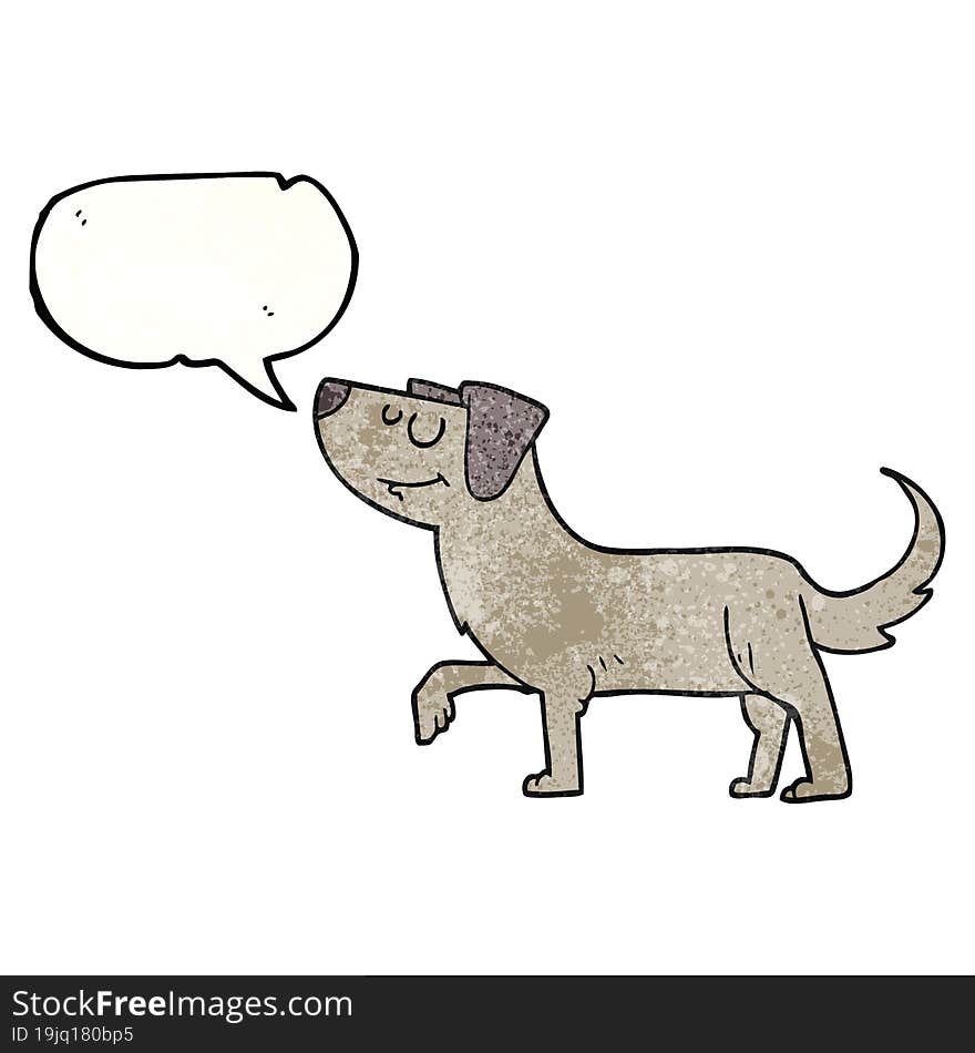 Speech Bubble Textured Cartoon Dog