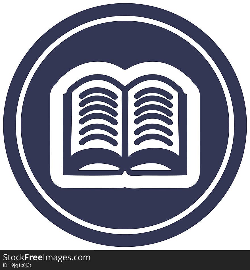 open book circular icon