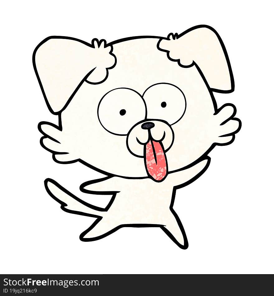 cartoon dog with tongue sticking out. cartoon dog with tongue sticking out