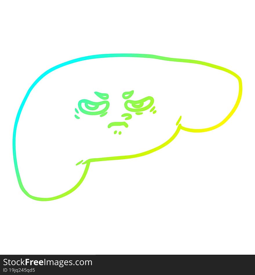 cold gradient line drawing cartoon liver