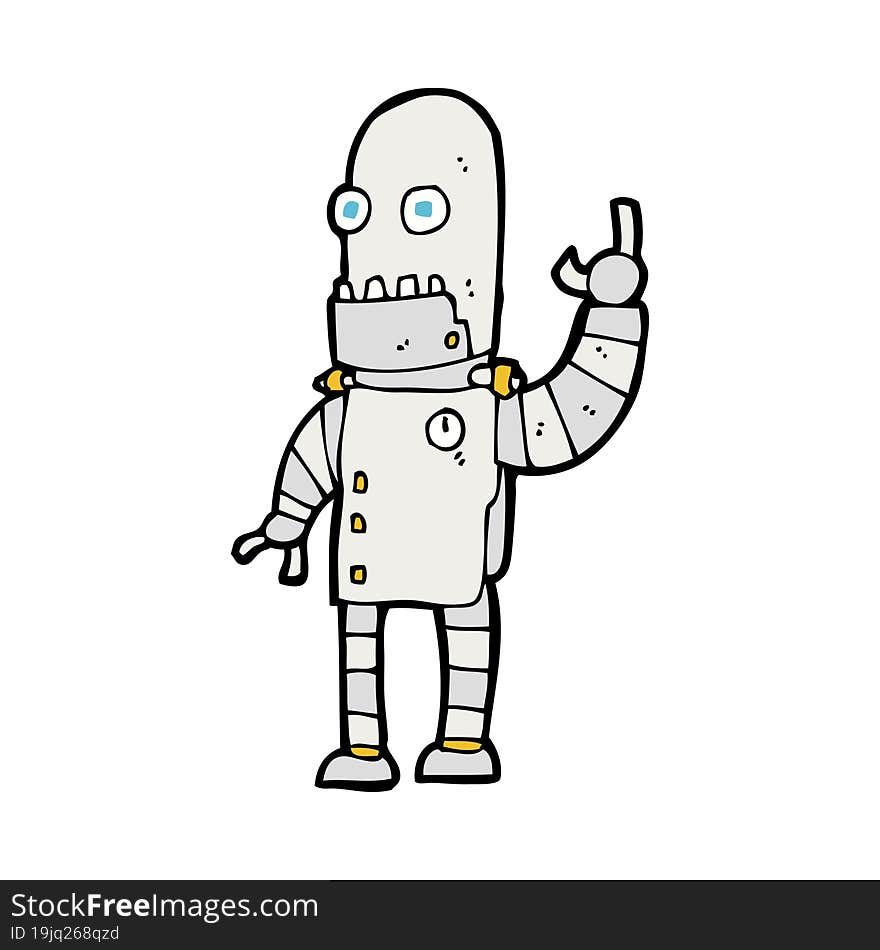 cartoon waving robot