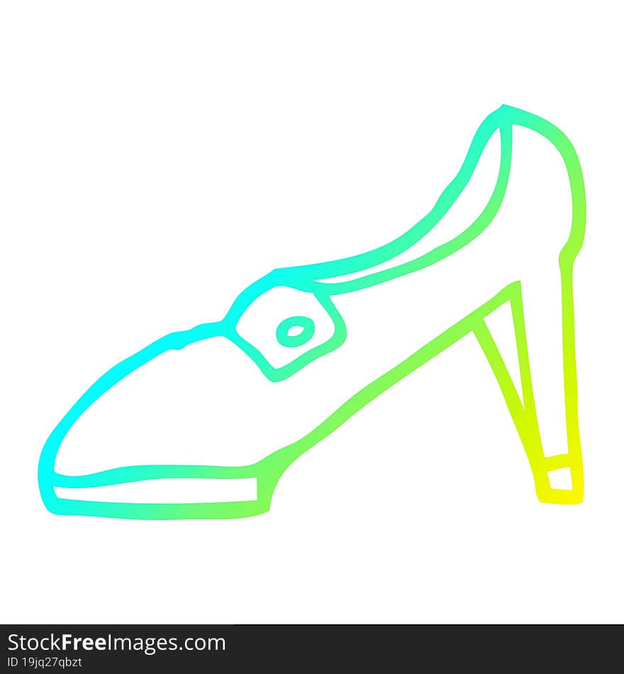 cold gradient line drawing cartoon red shoe