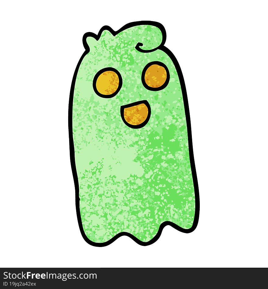 grunge textured illustration cartoon ghost