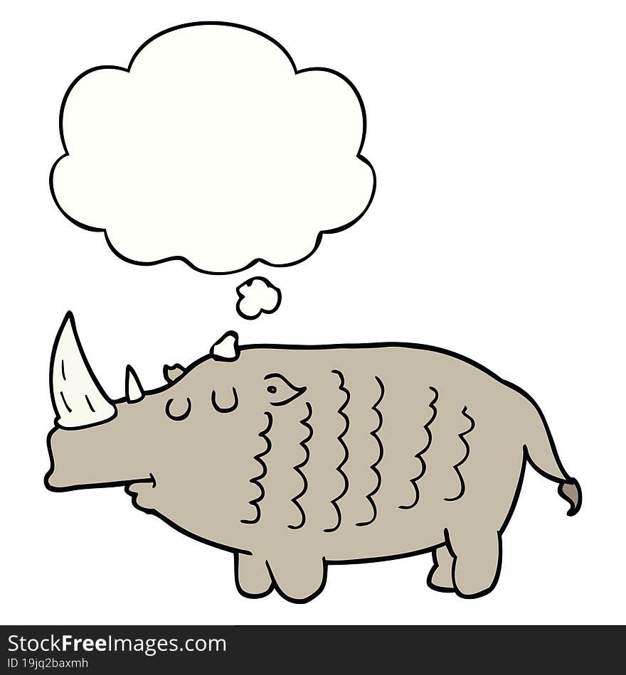 cartoon rhinoceros and thought bubble